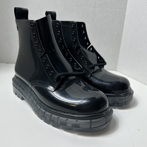 Melissa Unisex Adult Black Classic Jelly Coturno Combat Style Boots Size 5 NIB - Picture 6 of 12